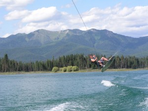 Wakeboarder on Echo Lake