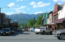 Bustling downtown of Whitefish Montana