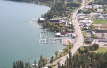 Aerial over Lakeside, Montana