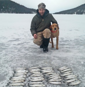 Dane and Henry review the day's catch.